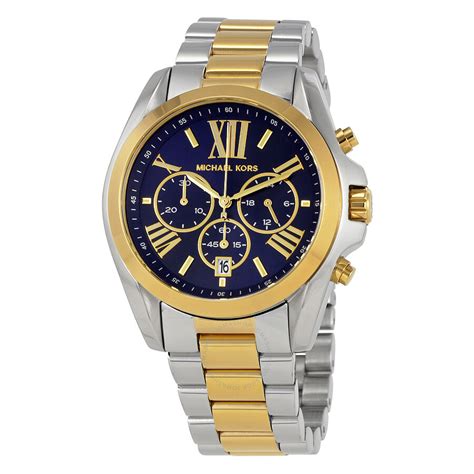 michael kors two tone blue face watch